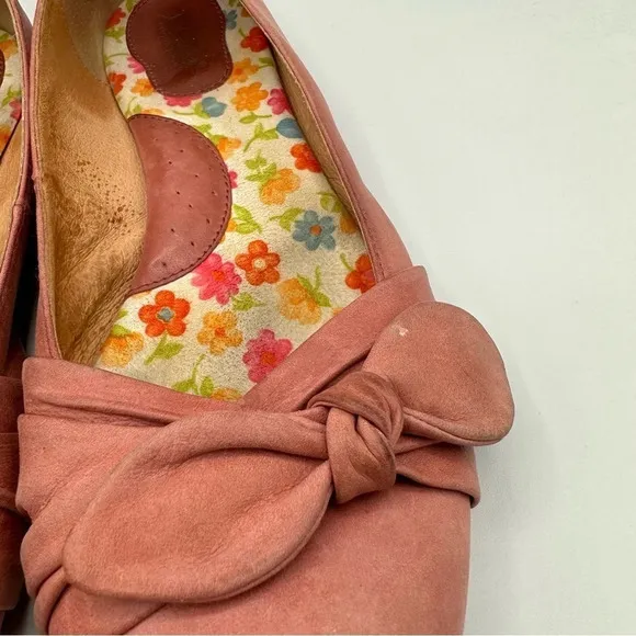 Born Molly Pink Leather Ballet Flats Slip On Comfort Shoes Womens Size 10
