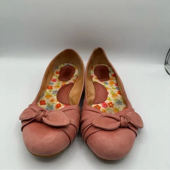 Born Molly Pink Leather Ballet Flats Slip On Comfort Shoes Womens Size 10