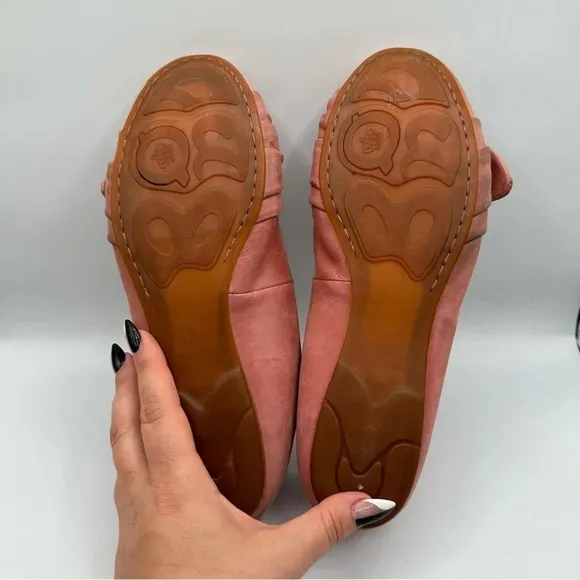 Born Molly Pink Leather Ballet Flats Slip On Comfort Shoes Womens Size 10