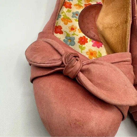 Born Molly Pink Leather Ballet Flats Slip On Comfort Shoes Womens Size 10