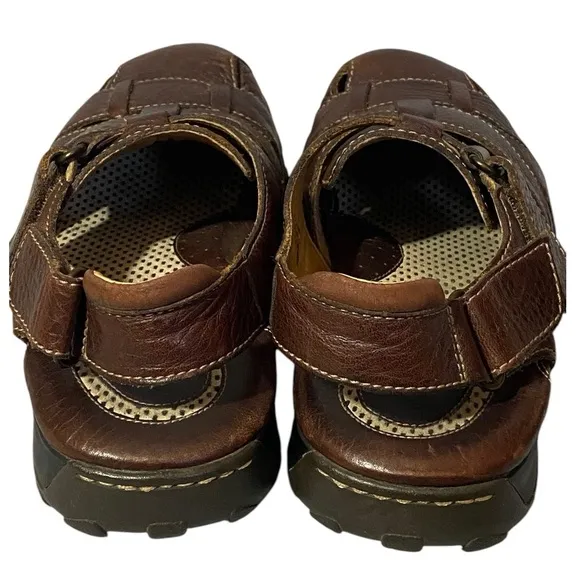 Born Sandals Mens 9 Slingback Fisherman Closed Toe Brown Leather Casual Comfort