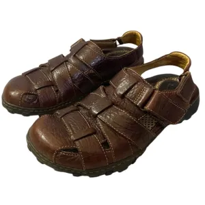 Born Sandals Mens 9 Slingback Fisherman Closed Toe Brown Leather Casual Comfort
