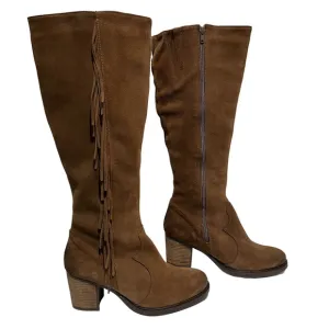 Bos. &amp; Co. Houston Dark Tan Brown Suede Waterproof Knee High Boot