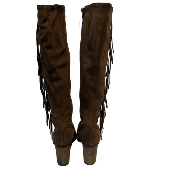 Bos. &amp; Co. Houston Dark Tan Brown Suede Waterproof Knee High Boot