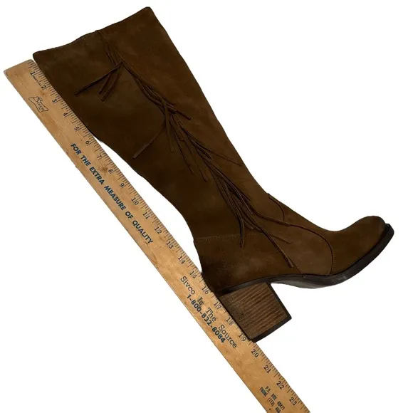 Bos. &amp; Co. Houston Dark Tan Brown Suede Waterproof Knee High Boot