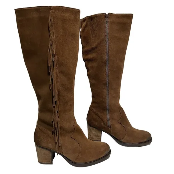Bos. &amp; Co. Houston Dark Tan Brown Suede Waterproof Knee High Boot