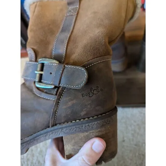 Bos &amp; Co Women’s 37 Us 7 Maine Wool Lined Waterproof Leather Boots