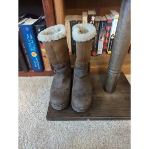 Bos &amp; Co Women’s 37 Us 7 Maine Wool Lined Waterproof Leather Boots