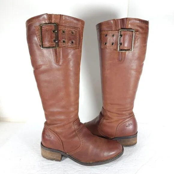 Bos&amp;Co Women's Lawson 37 US6-6,5 Brown Leather Waterproof Knee High Ridin Boots