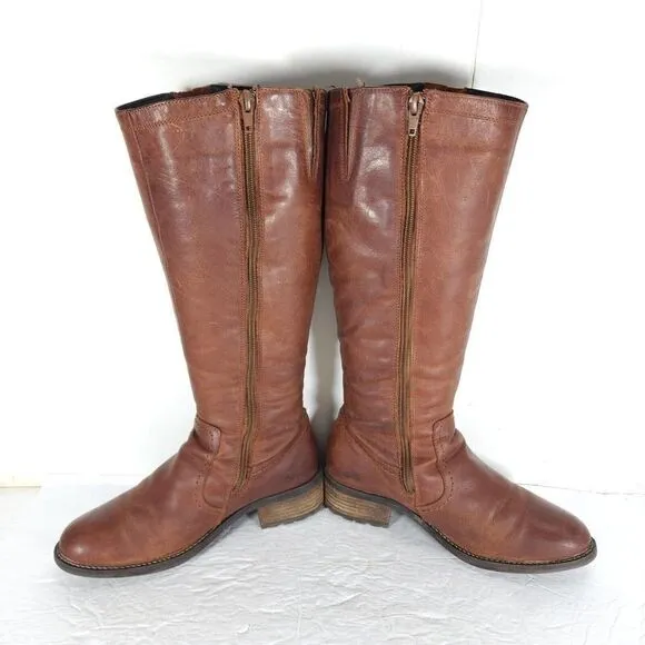 Bos&amp;Co Women's Lawson 37 US6-6,5 Brown Leather Waterproof Knee High Ridin Boots
