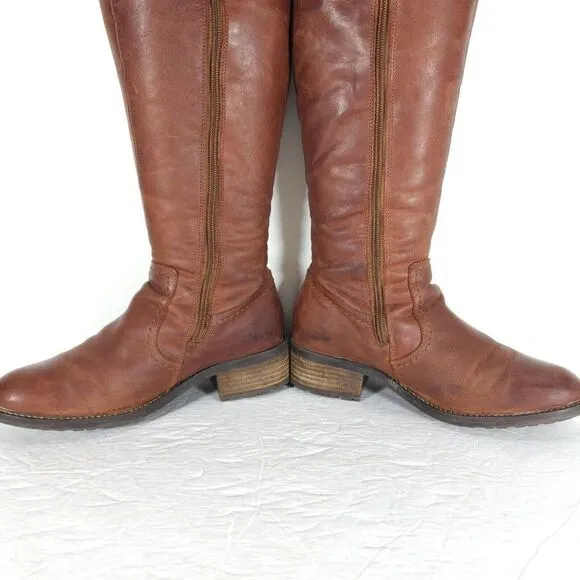 Bos&amp;Co Women's Lawson 37 US6-6,5 Brown Leather Waterproof Knee High Ridin Boots