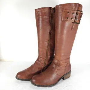 Bos&amp;Co Women's Lawson 37 US6-6,5 Brown Leather Waterproof Knee High Ridin Boots