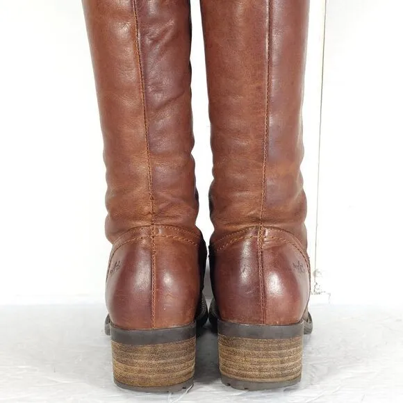 Bos&amp;Co Women's Lawson 37 US6-6,5 Brown Leather Waterproof Knee High Ridin Boots