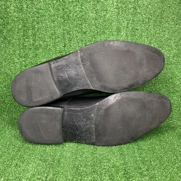 Boss Hugo Boss Strap Black Leather Dress Loafers Shoes Mens Size 11 M