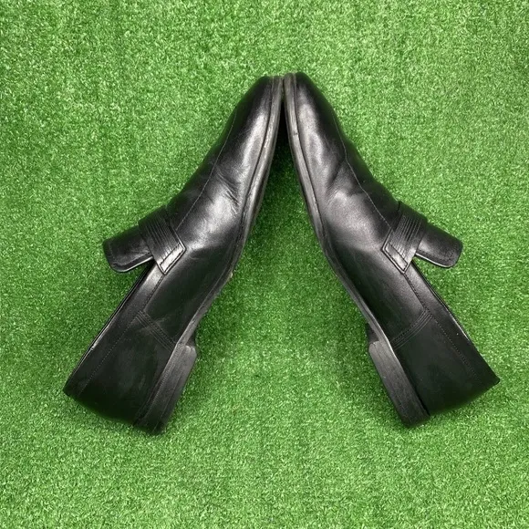 Boss Hugo Boss Strap Black Leather Dress Loafers Shoes Mens Size 11 M