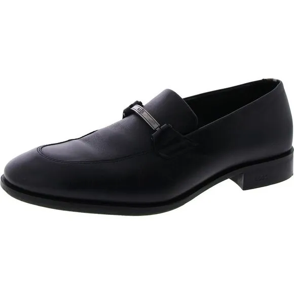Boss Mens COLBY Black Leather Almond toe Casual Loafers New