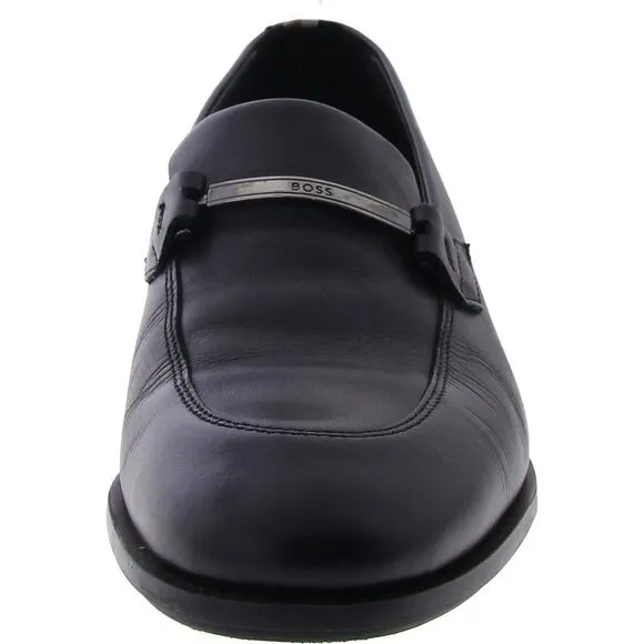 Boss Mens COLBY Black Leather Almond toe Casual Loafers New