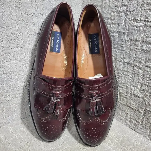 Bostonian Classics Evanston Men’s Size 9.5M US Burgundy Leather Tassel Loafers