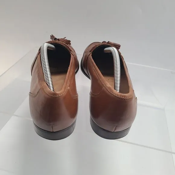 BOSTONIAN FLORENTINE WHISKEY BROWN LEATHER KILTIE TASSEL LOAFERS 24808 SIZE 11M