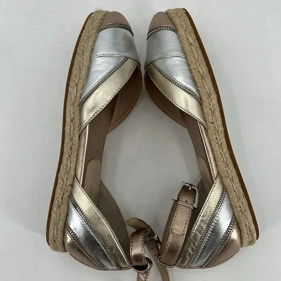 Botkier New York Hudson Metallic Ankle Strap Espadrilles - NWOB - Size 6