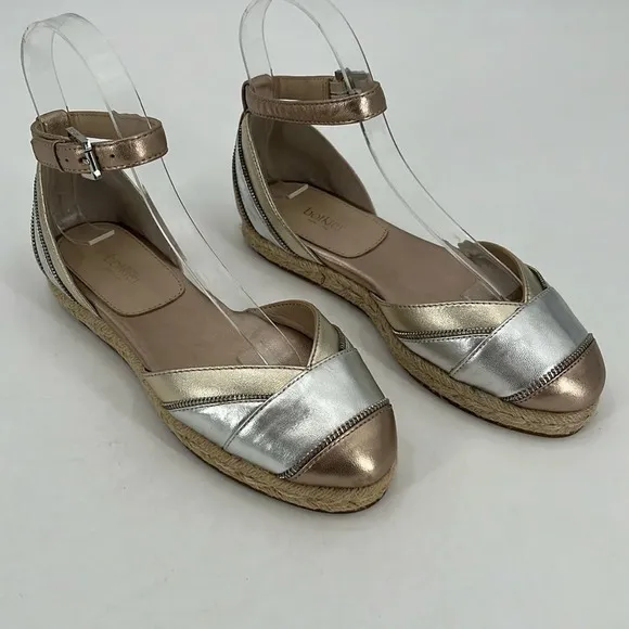 Botkier New York Hudson Metallic Ankle Strap Espadrilles - NWOB - Size 6