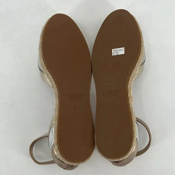 Botkier New York Hudson Metallic Ankle Strap Espadrilles - NWOB - Size 6