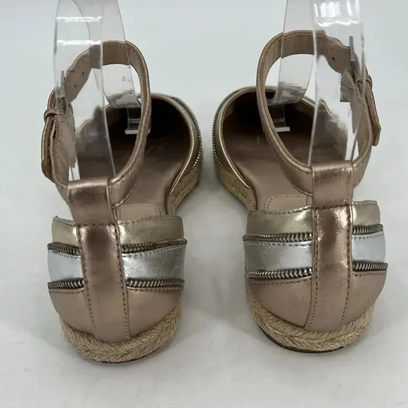 Botkier New York Hudson Metallic Ankle Strap Espadrilles - NWOB - Size 6