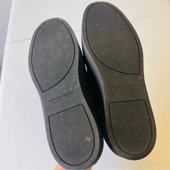 Bottega Veneta Authentic Black Intrecciato Leather Slip On Sneakers Size 39