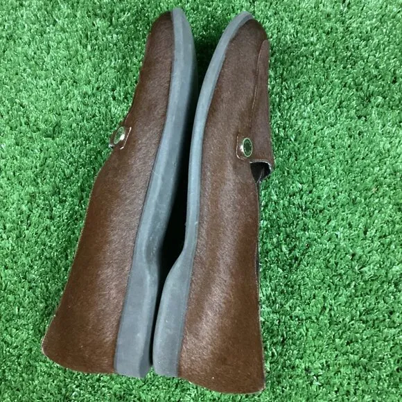 Bottega Veneta Brown Pony Hair Round Toe Loafers 9B