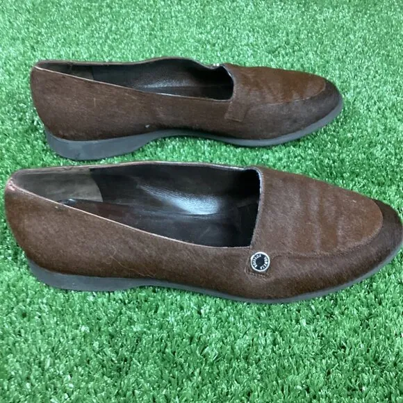 Bottega Veneta Brown Pony Hair Round Toe Loafers 9B
