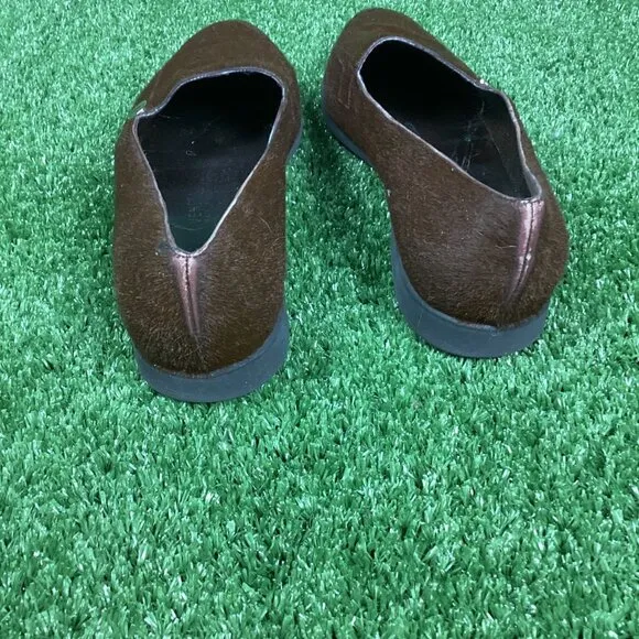 Bottega Veneta Brown Pony Hair Round Toe Loafers 9B