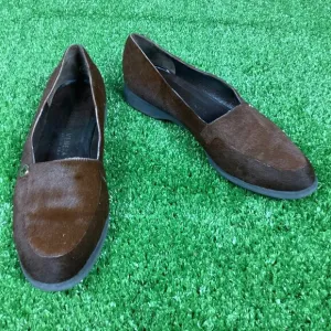 Bottega Veneta Brown Pony Hair Round Toe Loafers 9B