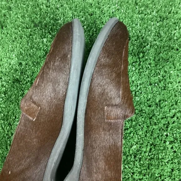 Bottega Veneta Brown Pony Hair Round Toe Loafers 9B