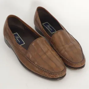 Bragano Brown Leather Loafers‎ Crafted in Italy Men's 10M