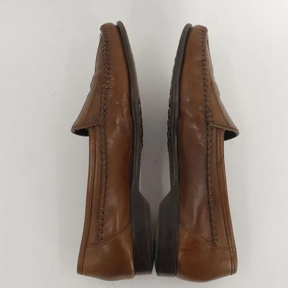 Bragano Brown Leather Loafers‎ Crafted in Italy Men's 10M
