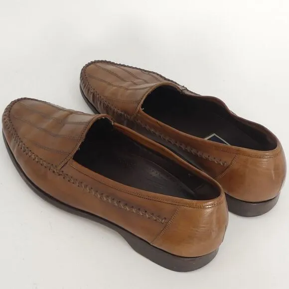 Bragano Brown Leather Loafers‎ Crafted in Italy Men's 10M