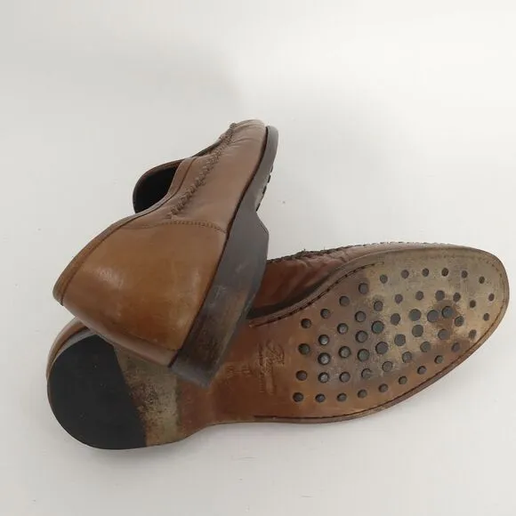 Bragano Brown Leather Loafers‎ Crafted in Italy Men's 10M