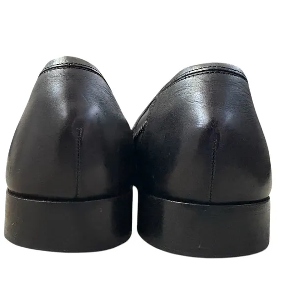 Bragano Crafted in Italy Leather Tassel Loafers Black/Brown Size 9