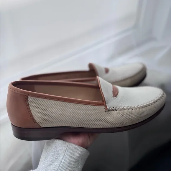 Bragano made in 🇮🇹 White and Brown Loafers