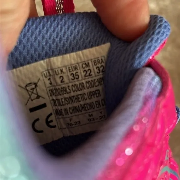 Brand New Skechers S-Lights Powered Girls Slip On Hot Pink Shimmer Sneakers