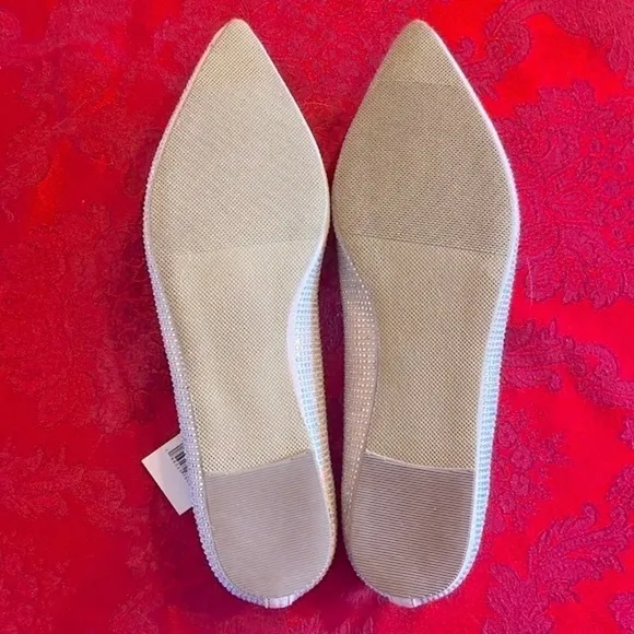 Brand New Sugar Iridescent Beaded Pointed Toe Slip On Flats Dressy Loafers