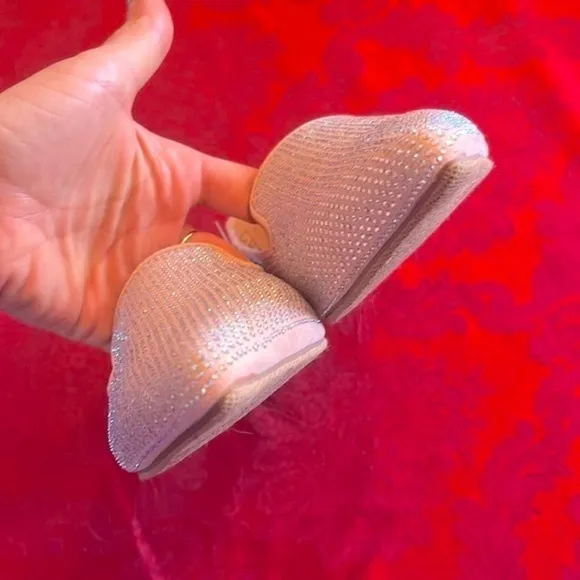 Brand New Sugar Iridescent Beaded Pointed Toe Slip On Flats Dressy Loafers