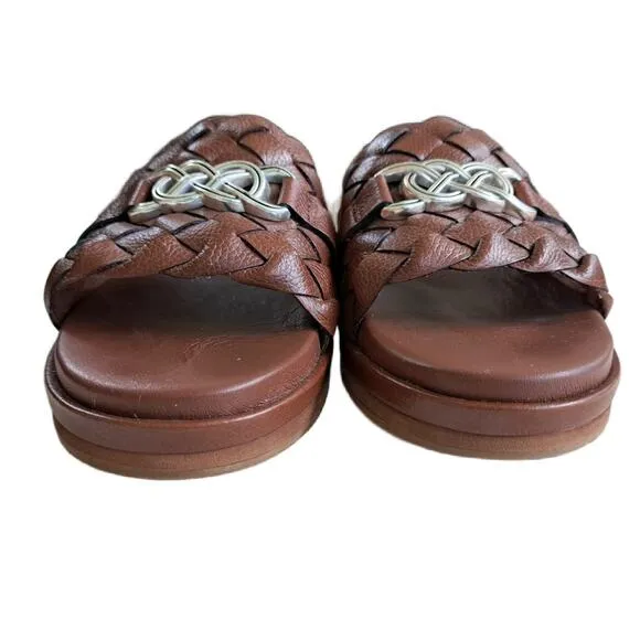 Brighton Cate Comfort Sandals Size 7 Cognac Brown Slides MSRP $260