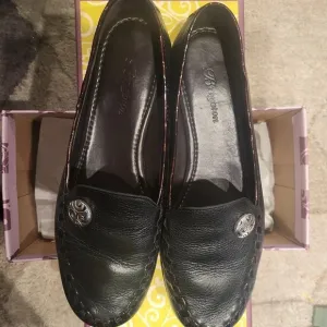 Brighton Moore Black Brown Croc Leather Loafers