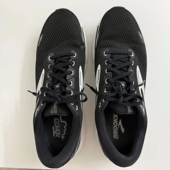 Brooks Ghost 15 Men's Running Athletic Sneakers Black White Athleisure Sz 12.5