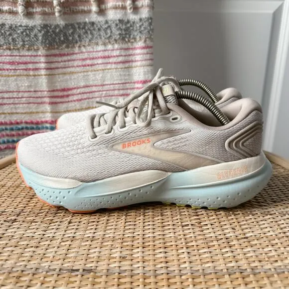 Brooks Glycerin 21 Coconut Aqua Autumn Sunset Running Sneakers Women’s Size 8