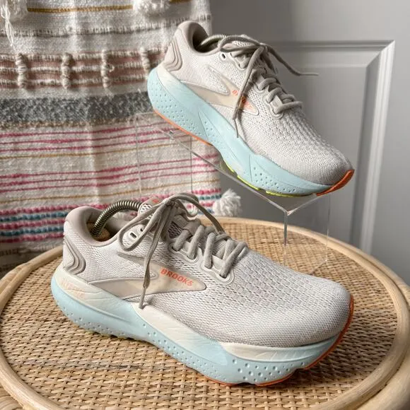 Brooks Glycerin 21 Coconut Aqua Autumn Sunset Running Sneakers Women’s Size 8
