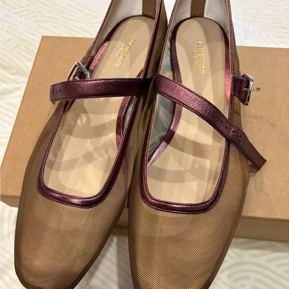 Brown and Red Loafers with Modern Square Toe