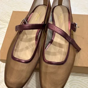 Brown and Red Loafers with Modern Square Toe