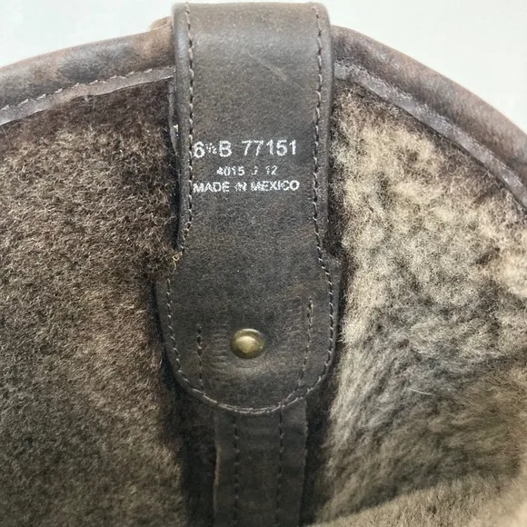 Brown FRYE Melissa Button Shearling Lined Leather Boots 6.5